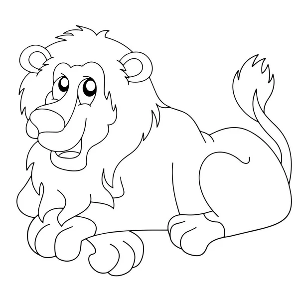 子供のための白い背景の上のかわいい漫画ライオン プリント シャツ カラー ブック 子供のため面白いとフレンドリーな文字 — ストックベクタ