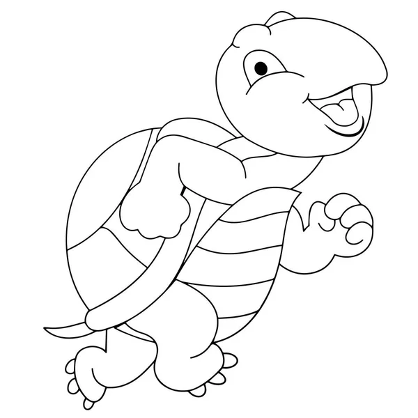 可爱的卡通龟白色背景为儿童版画 彩色书 有趣和友好的性格的孩子 — 图库矢量图片