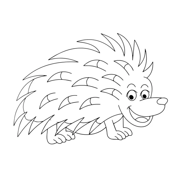 Cute Cartoon Hedgehog White Background Childrens Prints Shirt Color Book — Stock Vector