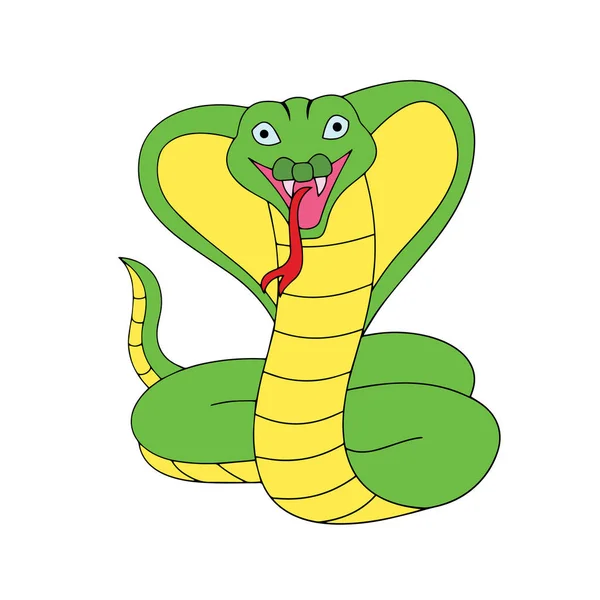 Roztomilý Kreslený Hada Bílém Pozadí Pro Dětské Tiskne Tričko Barva — Stockový vektor