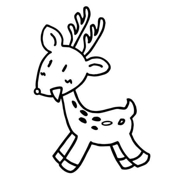 Carino Cervo Cartone Animato Sfondo Bianco Stampe Bambini Shirt Libro — Vettoriale Stock