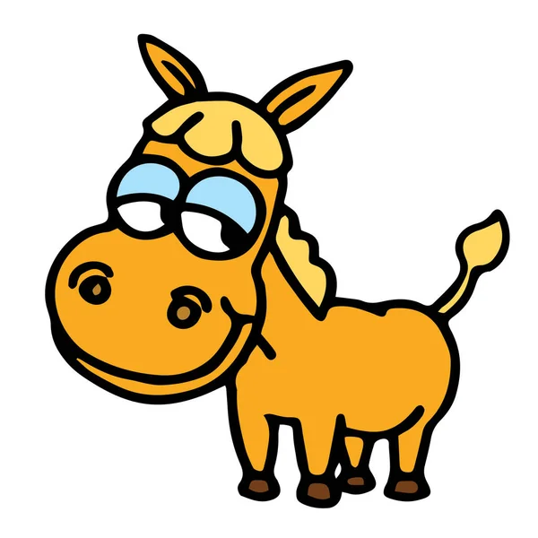 Lindo Caballo Dibujos Animados Sobre Fondo Blanco Para Impresiones Infantiles — Vector de stock