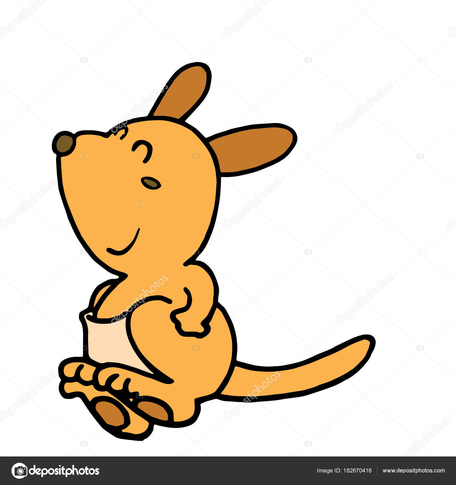 Cute Cartoon Kangaroo White Background Childrens Prints Shirt Color Book Vector Image By C Foxynguyen Vector Stock 182670418 https depositphotos com 182670418 stock illustration cute cartoon kangaroo white background html