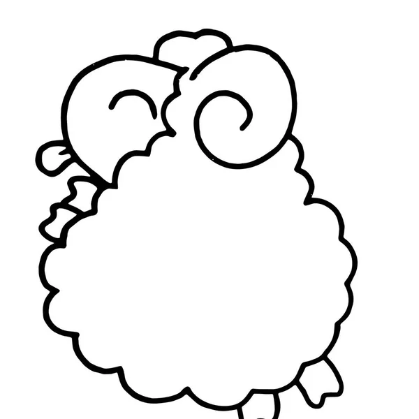 Roztomilý Kreslený Ovce Bílém Pozadí Pro Dětské Tiskne Tričko Barva — Stockový vektor