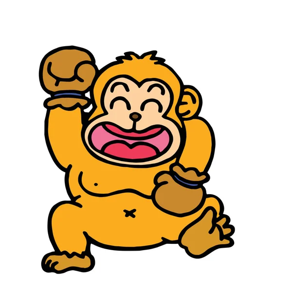 Niedlicher Cartoon Gorilla Auf Weißem Hintergrund Für Kinderdrucke Shirt Farbbuch — Stockvektor