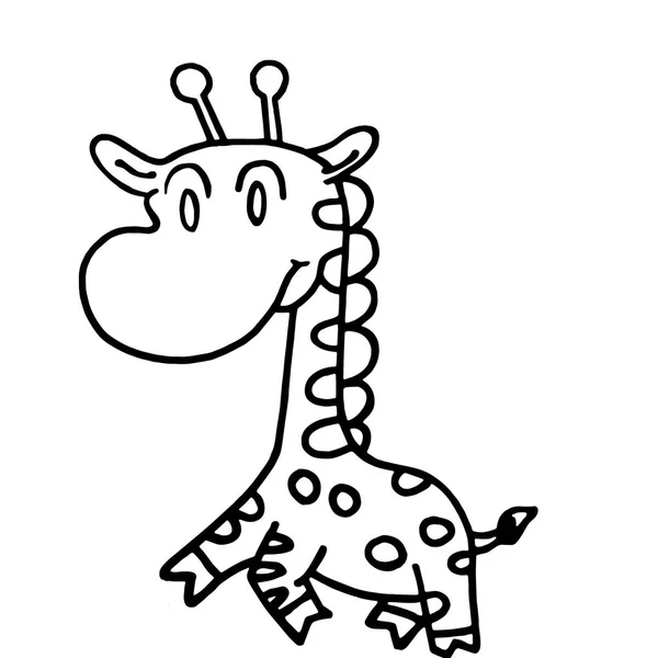 Niedliche Cartoon Giraffe Auf Weißem Hintergrund Für Kinderdrucke Shirt Farbbuch — Stockvektor