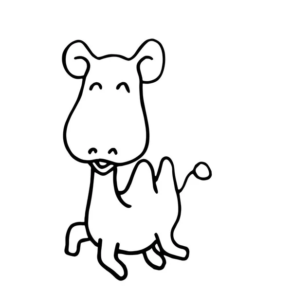 Niedlichen Cartoon Kamel Auf Weißem Hintergrund Für Kinder Drucke Shirt — Stockvektor