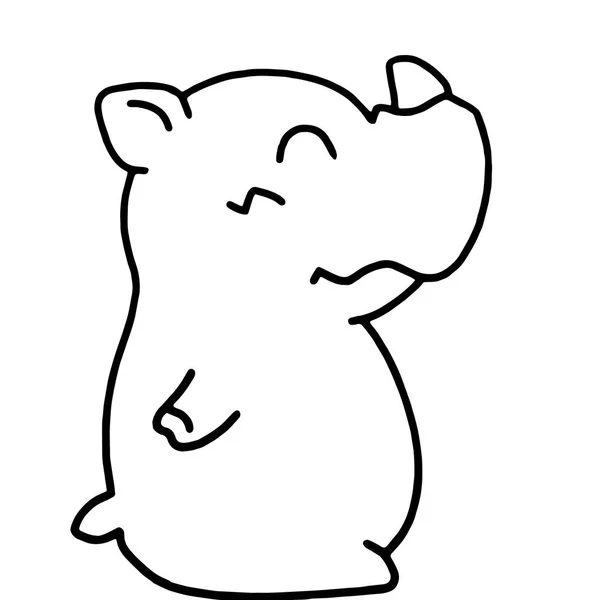 Carino Rinoceronte Cartone Animato Sfondo Bianco Stampe Bambini Shirt Libro — Vettoriale Stock