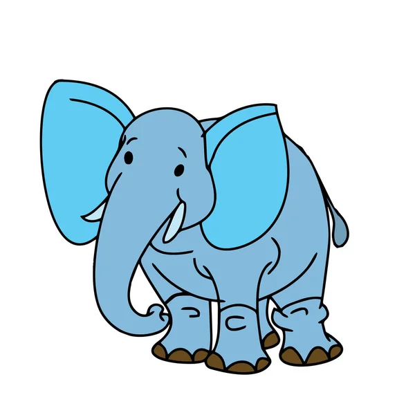 Schattige Cartoon Olifant Een Witte Achtergrond Voor Childrens Wordt Afgedrukt — Stockvector