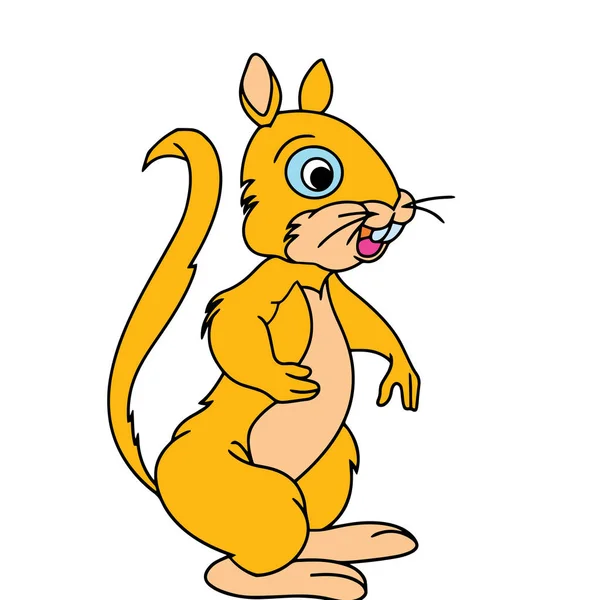 Niedliches Cartoon Eichhörnchen Auf Weißem Hintergrund Für Kinderdrucke Shirt Farbbuch — Stockvektor