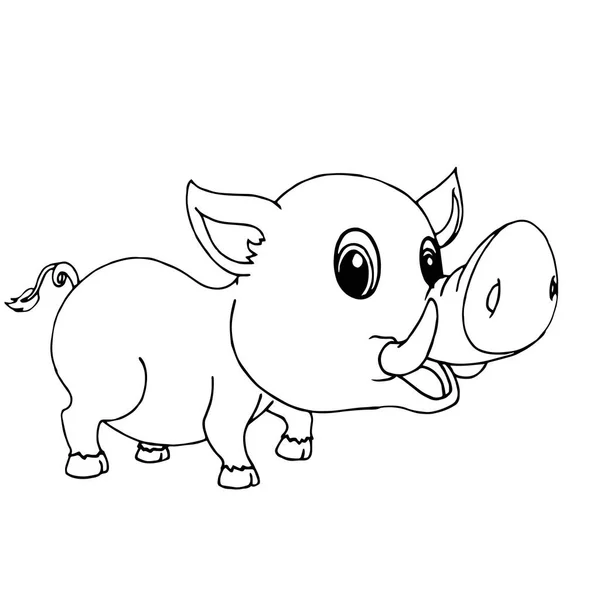 Niedlichen Cartoon Wildschwein Auf Weißem Hintergrund Für Kinder Drucke Shirt — Stockvektor