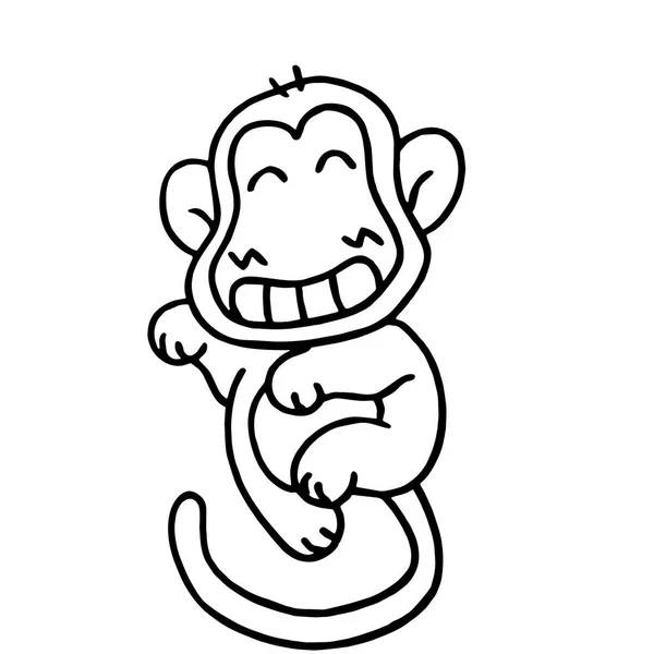 Carino Scimmia Cartone Animato Sfondo Bianco Stampe Bambini Shirt Libro — Vettoriale Stock