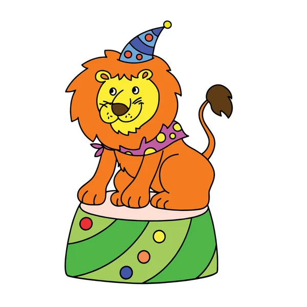 可爱的卡通狮子在白色背景为儿童版画 彩色书 有趣和友好的性格的孩子 — 图库矢量图片