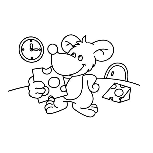 Roztomilý Kreslený Myší Bílém Pozadí Pro Dětské Tiskne Tričko Barva — Stockový vektor