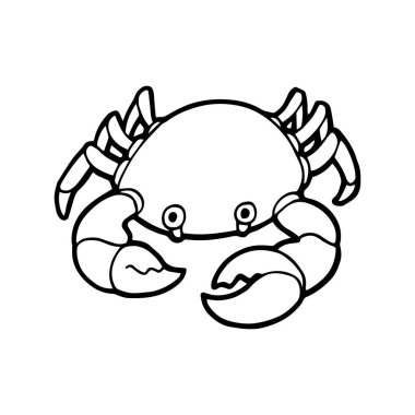 Sevimli çizgi Yengeç çocuk için beyaz arka plan üzerinde yazdırır, t-shirt, renkli kitap, çocuklar için eğlenceli ve samimi karakter