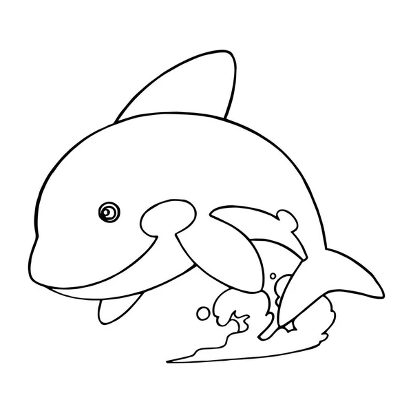 Lindo Delfín Dibujos Animados Sobre Fondo Blanco Para Estampados Infantiles — Vector de stock
