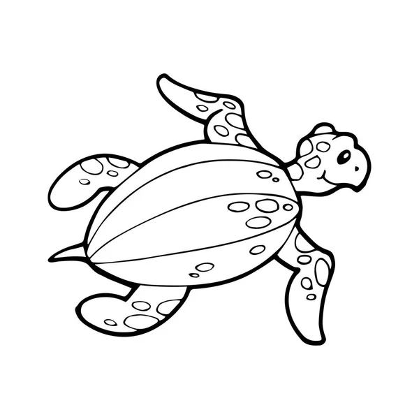 Schattige Cartoon Schildpad Witte Achtergrond Voor Childrens Wordt Afgedrukt Shirt — Stockvector