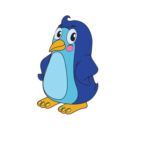 Schattige Cartoon Pinguïn Een Witte Achtergrond Voor Childrens Wordt Afgedrukt — Stockvector