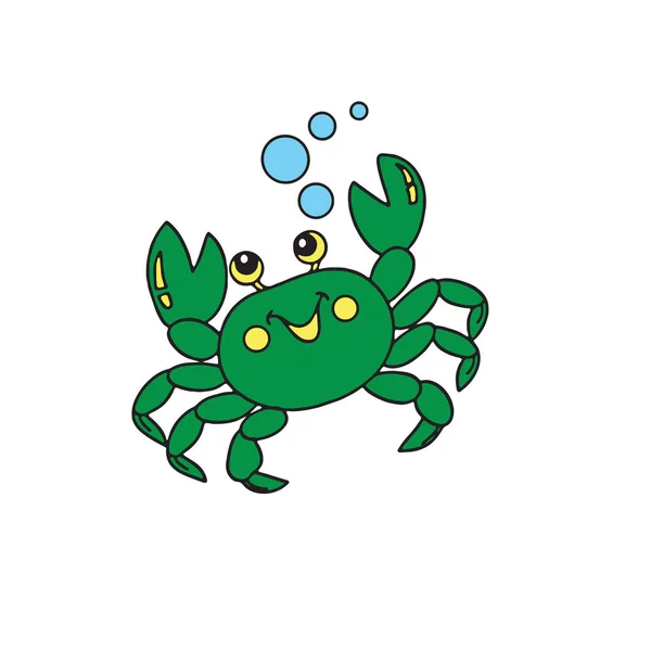 Niedlichen Cartoon Krabbe Auf Weißem Hintergrund Für Kinder Drucke Shirt — Stockvektor