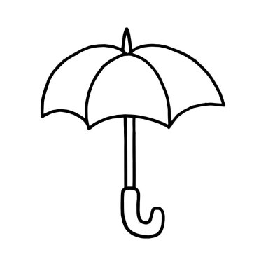 Sevimli çizgi şemsiye çocuk için beyaz arka plan üzerinde yazdırır, t-shirt, renkli kitap, çocuklar için eğlenceli ve samimi karakter