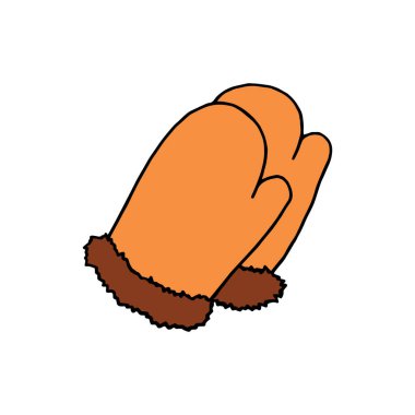 Sevimli çizgi eldiven çocuk için beyaz arka plan üzerinde yazdırır, t-shirt, renkli kitap, çocuklar için eğlenceli ve samimi karakter