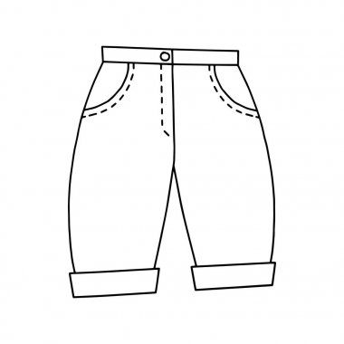 Sevimli çizgi pantolon çocuk için beyaz arka plan üzerinde yazdırır, t-shirt, renkli kitap, çocuklar için eğlenceli ve samimi karakter