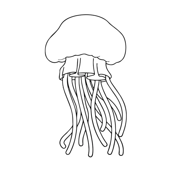 Carino Medusa Cartone Animato Sfondo Bianco Stampe Bambini Shirt Libro — Vettoriale Stock