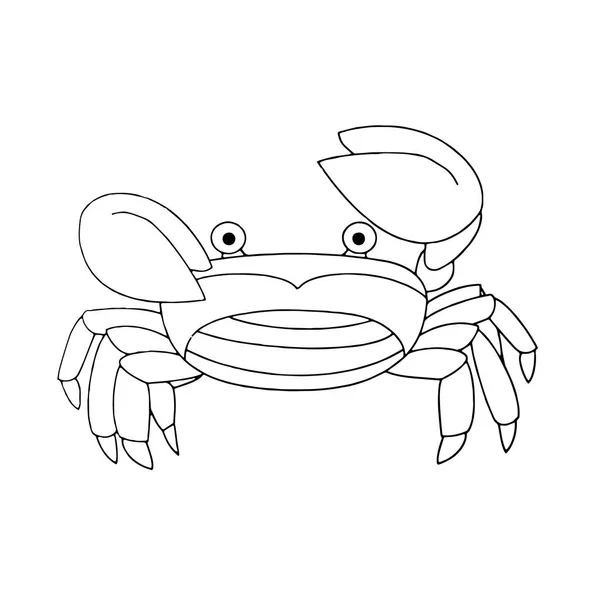 Niedlichen Cartoon Krabbe Auf Weißem Hintergrund Für Kinder Drucke Shirt — Stockvektor