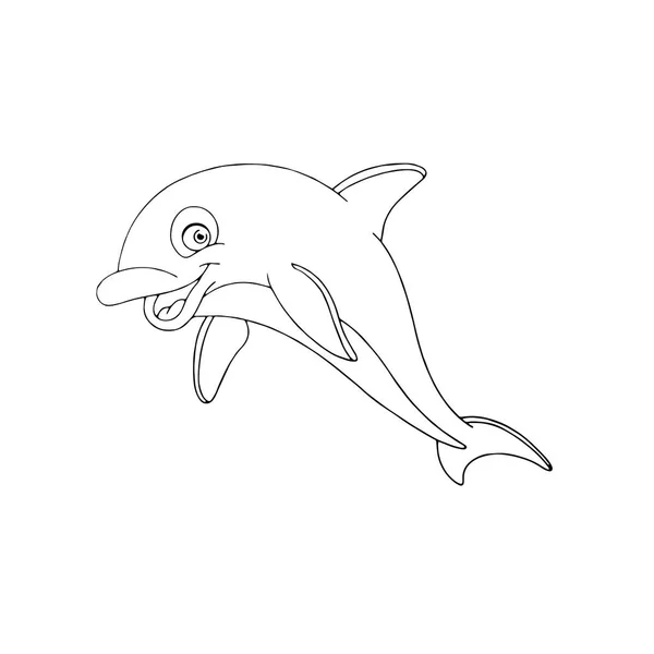 Delfin Kreskówka Białym Tle Dla Dzieci Drukuje Shirt Palety Kolorów — Wektor stockowy