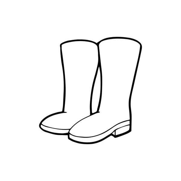可爱的卡通靴子白色背景的儿童版画 彩色书 有趣和友好的性格的孩子 — 图库矢量图片