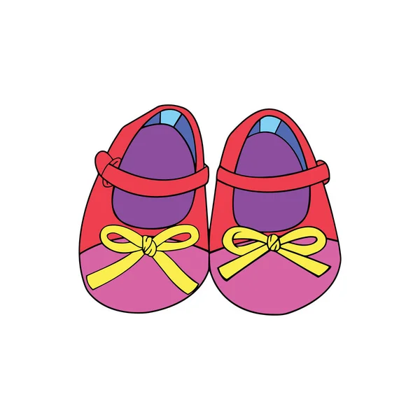 Lindos Zapatos Dibujos Animados Sobre Fondo Blanco Para Impresiones Infantiles — Archivo Imágenes Vectoriales
