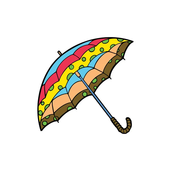 Cute Cartoon Umbrella White Background Childrens Prints Shirt Color Book — Stock Vector