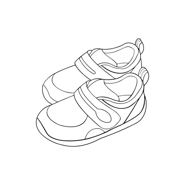 Lindos Zapatos Dibujos Animados Sobre Fondo Blanco Para Impresiones Infantiles — Archivo Imágenes Vectoriales