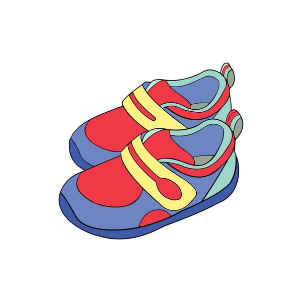 Mignonnes Chaussures Dessin Animé Sur Fond Blanc Pour Les Imprimés — Image vectorielle