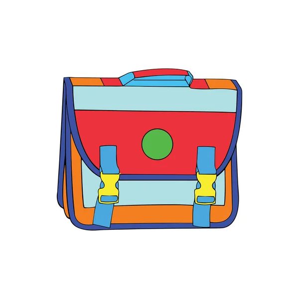 Caricature Mignon Sac École Sur Fond Blanc Pour Les Imprimés — Image vectorielle