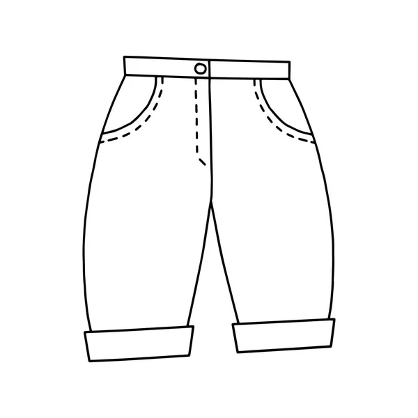 Calça Desenho Animado Bonito Fundo Branco Para Impressões Infantis Shirt — Vetor de Stock