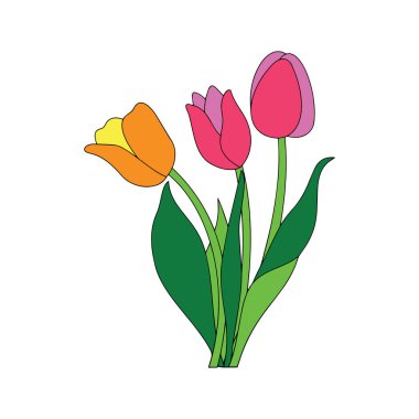 Sevimli çizgi çiçek çocuk için beyaz arka plan üzerinde yazdırır, t-shirt, renkli kitap, çocuklar için eğlenceli ve samimi karakter