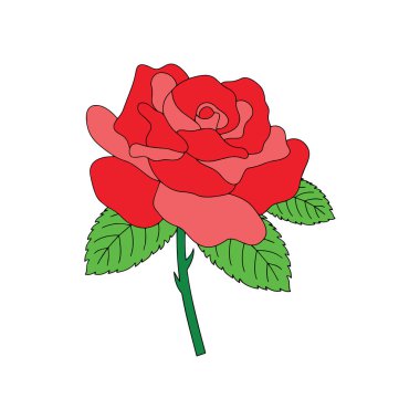 Sevimli çizgi çiçek çocuk için beyaz arka plan üzerinde yazdırır, t-shirt, renkli kitap, çocuklar için eğlenceli ve samimi karakter