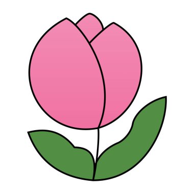 Sevimli çizgi Lale çocuk için beyaz arka plan üzerinde yazdırır, t-shirt, renkli kitap, çocuklar için eğlenceli ve samimi karakter