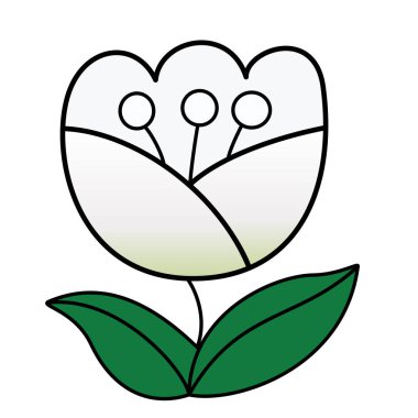 Sevimli çizgi Lale çocuk için beyaz arka plan üzerinde yazdırır, t-shirt, renkli kitap, çocuklar için eğlenceli ve samimi karakter