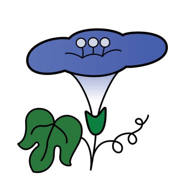 Sevimli çizgi çiçek çocuk için beyaz arka plan üzerinde yazdırır, t-shirt, renkli kitap, çocuklar için eğlenceli ve samimi karakter