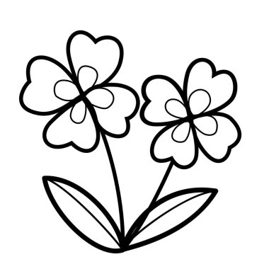 Sevimli çizgi çiçek çocuk için beyaz arka plan üzerinde yazdırır, t-shirt, renkli kitap, çocuklar için eğlenceli ve samimi karakter