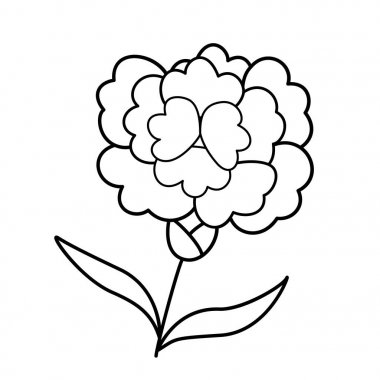 Sevimli çizgi çiçek çocuk için beyaz arka plan üzerinde yazdırır, t-shirt, renkli kitap, çocuklar için eğlenceli ve samimi karakter