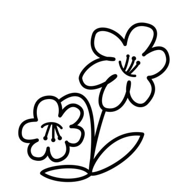 Sevimli çizgi çiçek çocuk için beyaz arka plan üzerinde yazdırır, t-shirt, renkli kitap, çocuklar için eğlenceli ve samimi karakter