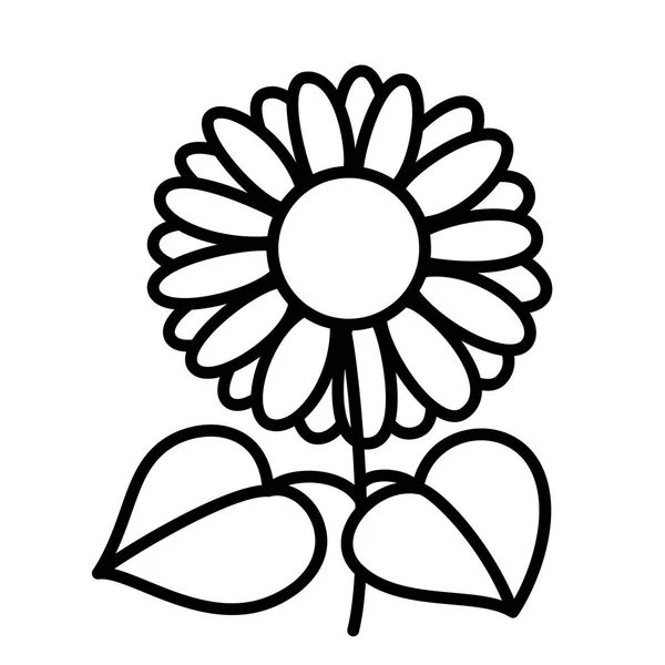 Niedlichen Cartoon Sonnenblume Auf Weißem Hintergrund Für Kinder Drucke Shirt — Stockvektor