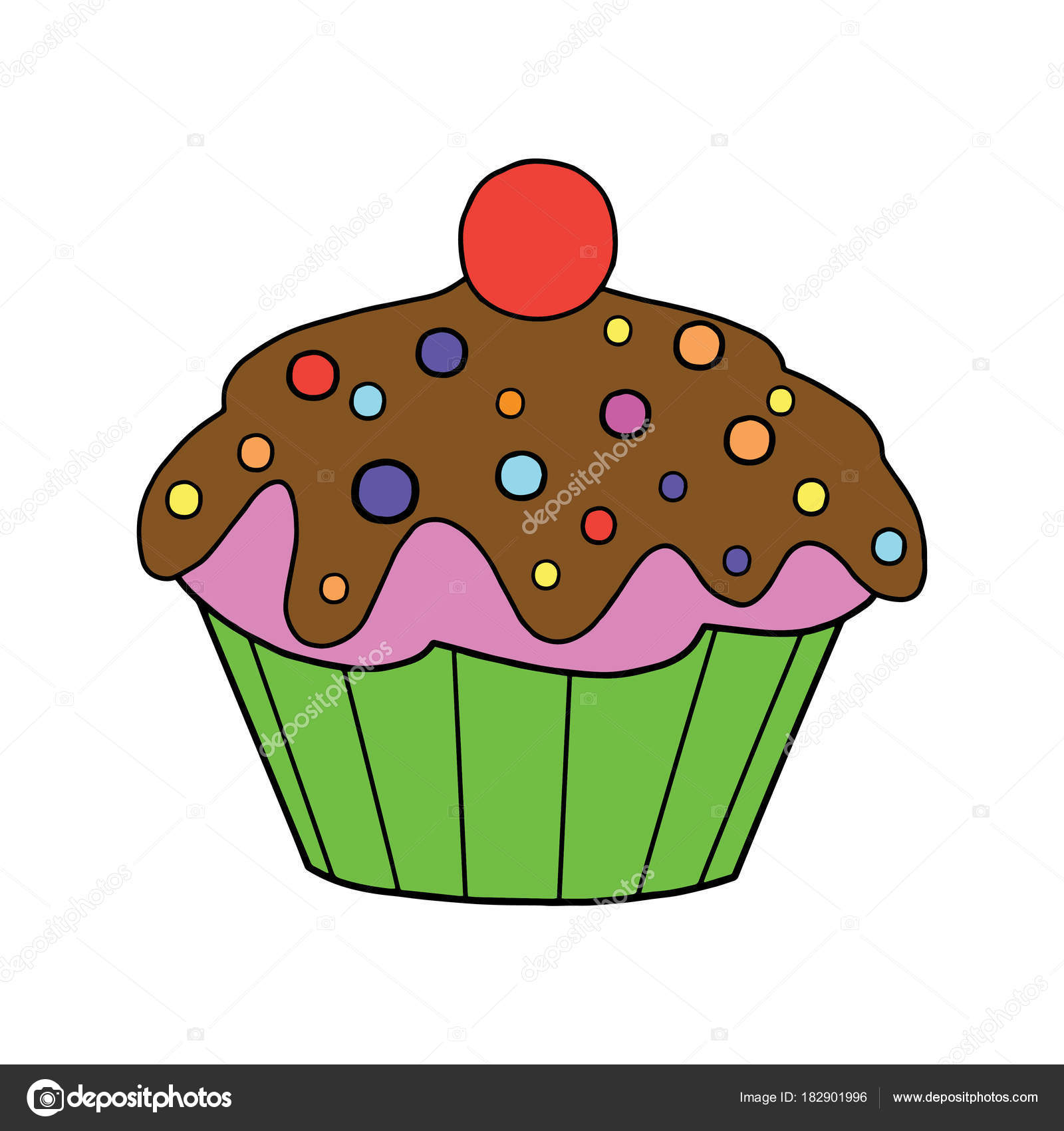 Cupcake Desenho Animado Bonito Fundo Branco Para Impressões Infantis Shirt  Vetor de ©Foxynguyen 182901996, image size:1600x1700