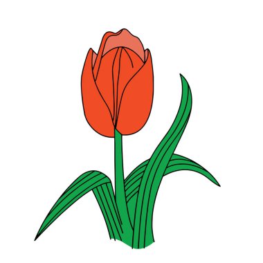 Sevimli çizgi Lale çocuk için beyaz arka plan üzerinde yazdırır, t-shirt, renkli kitap, çocuklar için eğlenceli ve samimi karakter