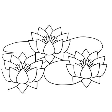 Sevimli çizgi lotus çocuk için beyaz arka plan üzerinde yazdırır, t-shirt, renkli kitap, çocuklar için eğlenceli ve samimi karakter