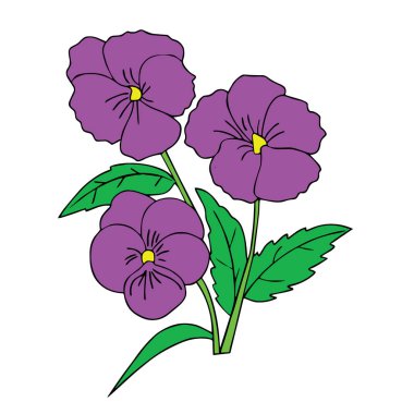 Sevimli çizgi çiçek çocuk için beyaz arka plan üzerinde yazdırır, t-shirt, renkli kitap, çocuklar için eğlenceli ve samimi karakter