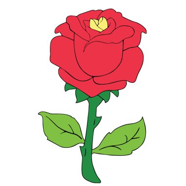 Sevimli çizgi film çocuklar için çocuk parmak, t-shirt, renkli kitap, komik ve samimi karakteri için beyaz zemin üzerine gül